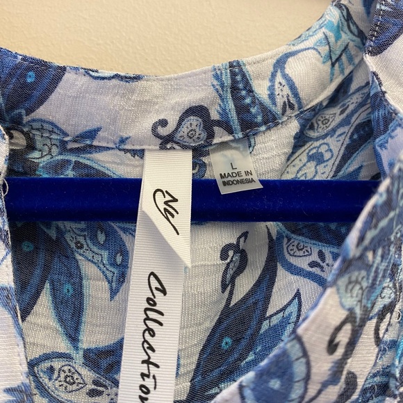 NY Collection Sleeveless Floral Blouse- L - Picture 3 of 4